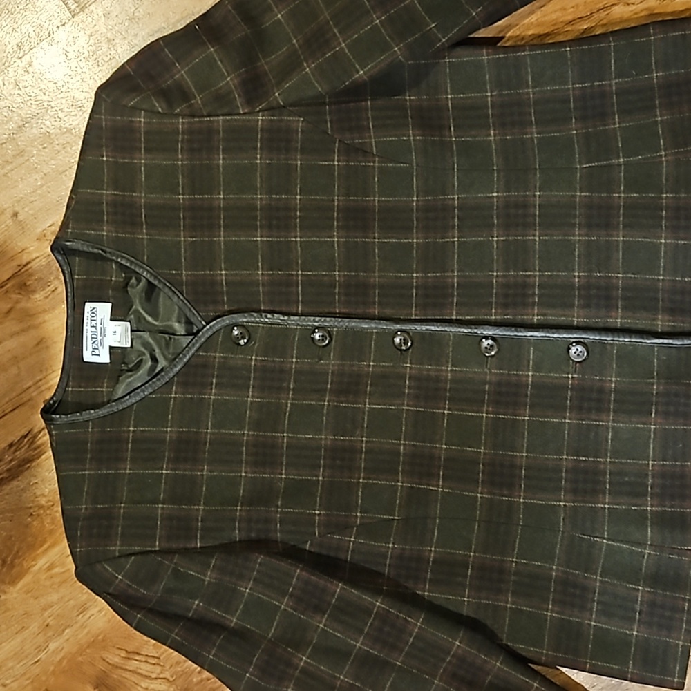 Pendleton Petite Plaid Jacket Size 16 - image 3